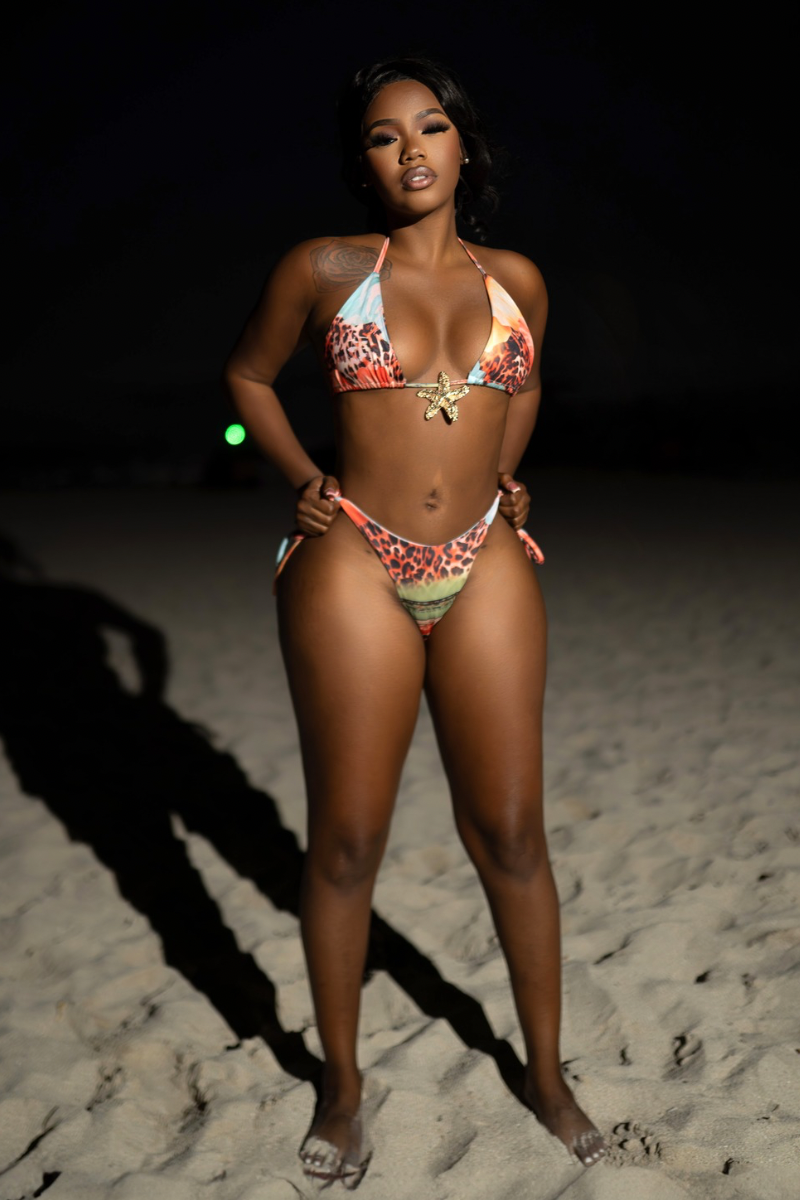 Cheetah Floral Swim Set