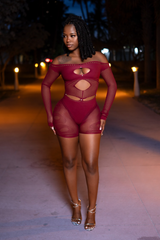 Nia Romper - Burgundy