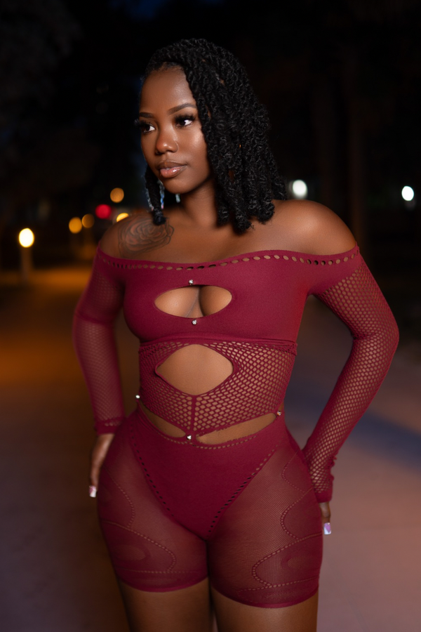 Nia Romper - Burgundy