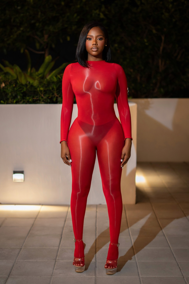 The Baddie Jumpsuit - Red