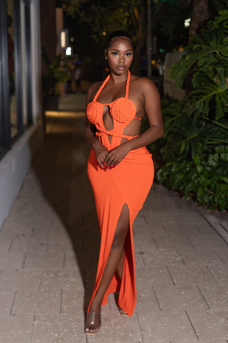 Mariah Rope Dress - Orange