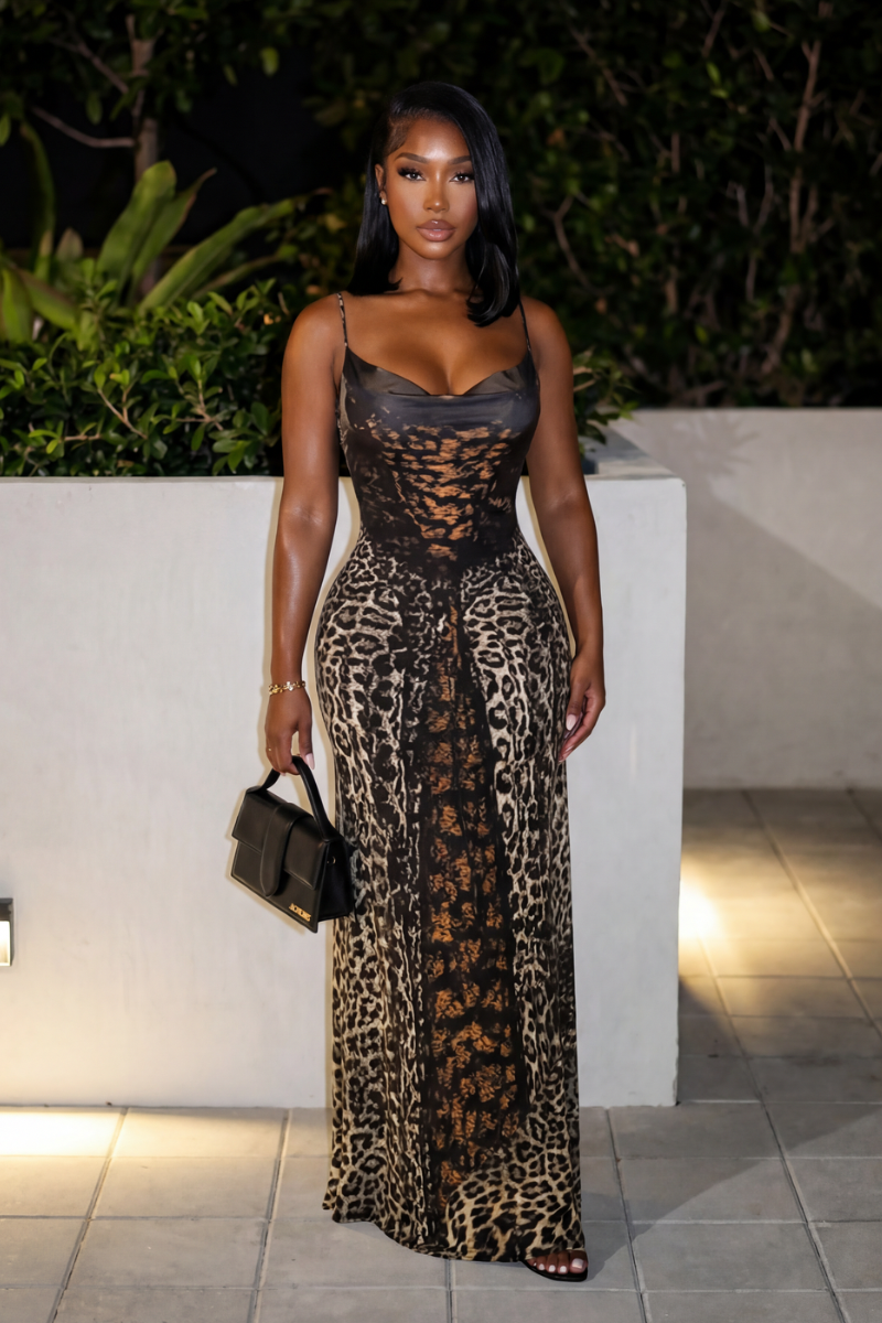 Elaine Cheetah Dress (Restocking, ships Friday)