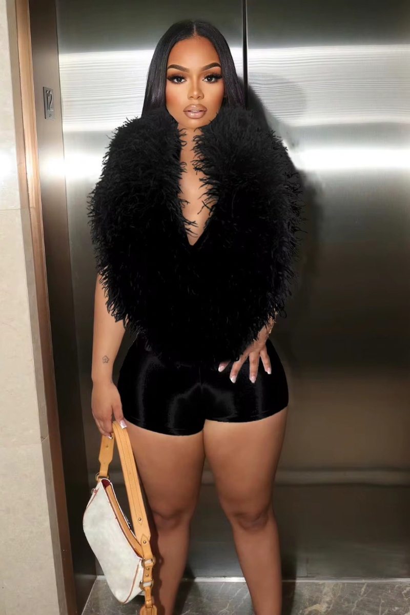 Courtney Fur Romper