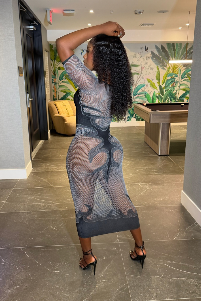 Ava Mesh Dress - Gray
