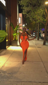 Mariah Rope Dress - Orange